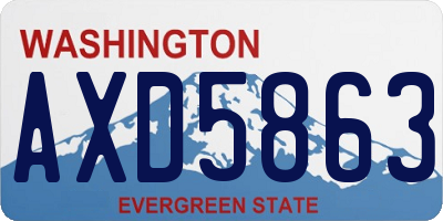 WA license plate AXD5863