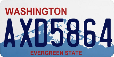 WA license plate AXD5864