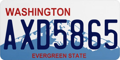 WA license plate AXD5865