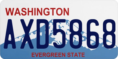 WA license plate AXD5868