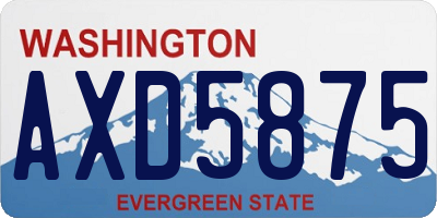 WA license plate AXD5875