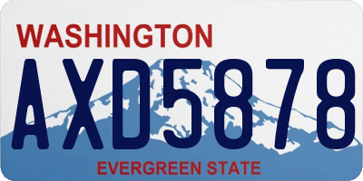 WA license plate AXD5878