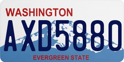 WA license plate AXD5880