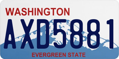 WA license plate AXD5881
