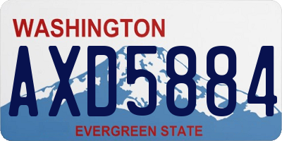 WA license plate AXD5884