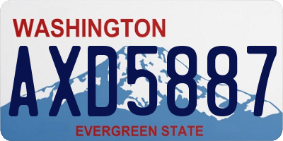 WA license plate AXD5887