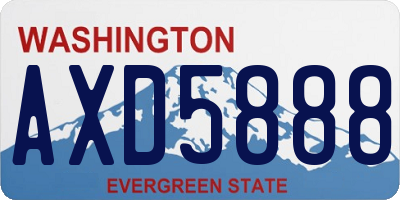 WA license plate AXD5888