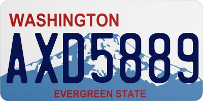 WA license plate AXD5889