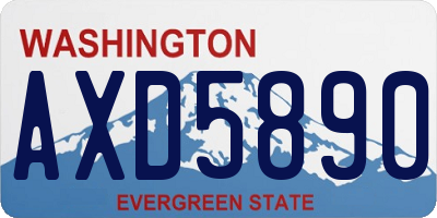 WA license plate AXD5890