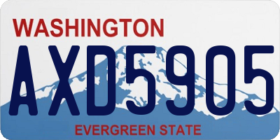 WA license plate AXD5905