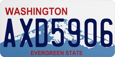 WA license plate AXD5906