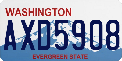 WA license plate AXD5908