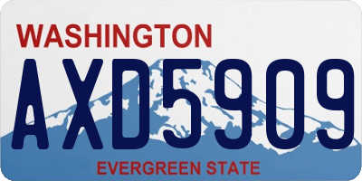 WA license plate AXD5909