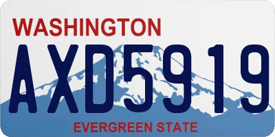 WA license plate AXD5919