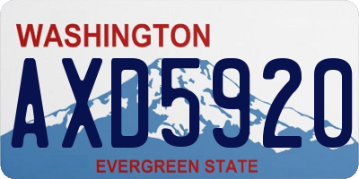 WA license plate AXD5920
