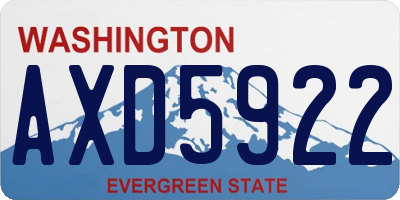 WA license plate AXD5922