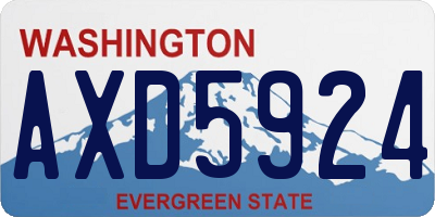 WA license plate AXD5924