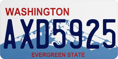 WA license plate AXD5925