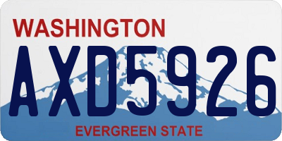 WA license plate AXD5926
