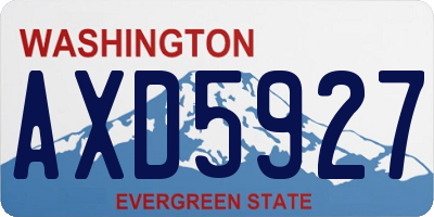 WA license plate AXD5927