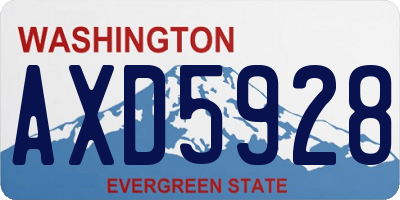 WA license plate AXD5928
