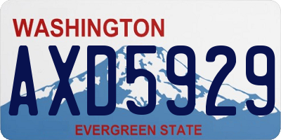 WA license plate AXD5929