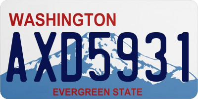 WA license plate AXD5931