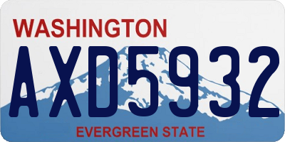 WA license plate AXD5932