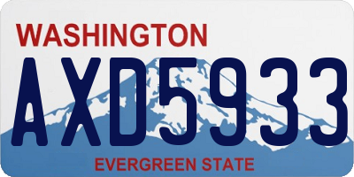 WA license plate AXD5933