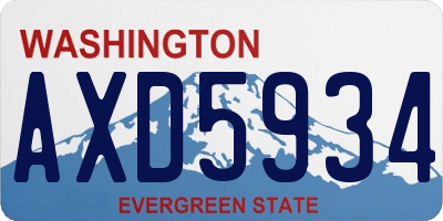 WA license plate AXD5934