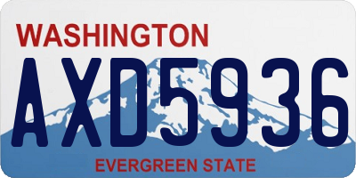 WA license plate AXD5936