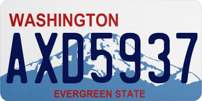 WA license plate AXD5937