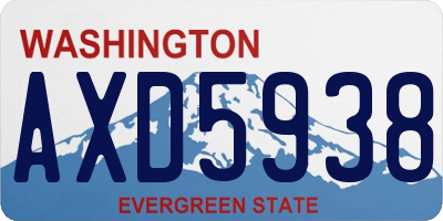 WA license plate AXD5938