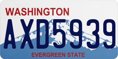 WA license plate AXD5939