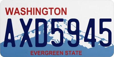 WA license plate AXD5945
