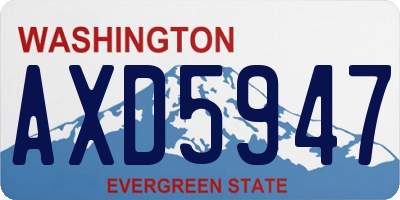 WA license plate AXD5947