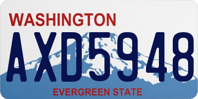 WA license plate AXD5948