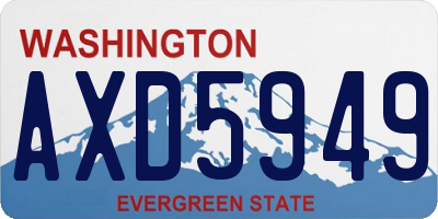 WA license plate AXD5949