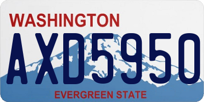 WA license plate AXD5950