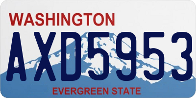 WA license plate AXD5953