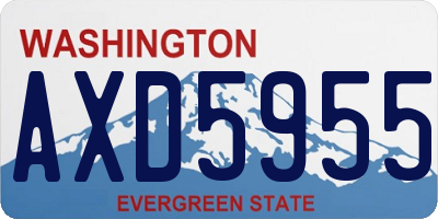 WA license plate AXD5955