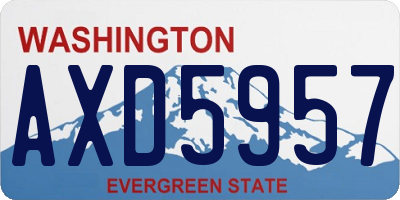 WA license plate AXD5957