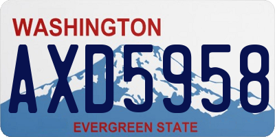 WA license plate AXD5958