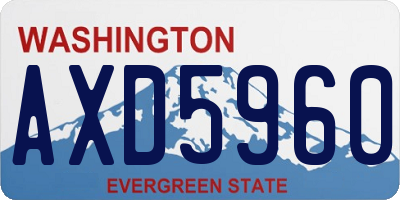 WA license plate AXD5960