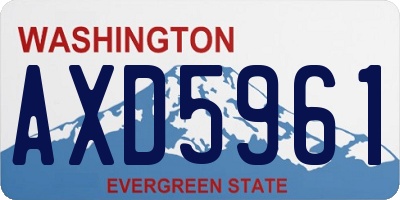 WA license plate AXD5961