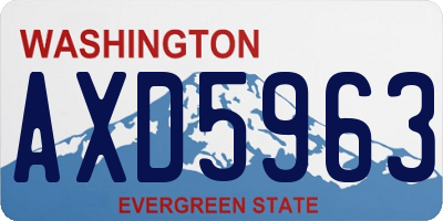 WA license plate AXD5963
