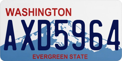 WA license plate AXD5964