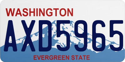 WA license plate AXD5965