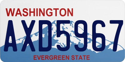 WA license plate AXD5967