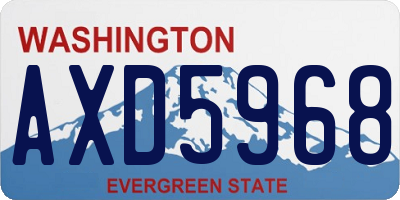 WA license plate AXD5968